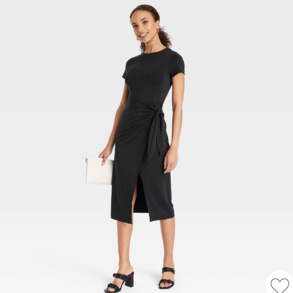 NWT A New Day short sleeve tie-front wrap dress - size S